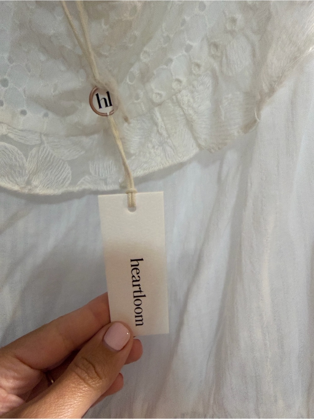 Heartloom White Eyelet Ruffle Tie-Front Camisole - Picture 3 of 4